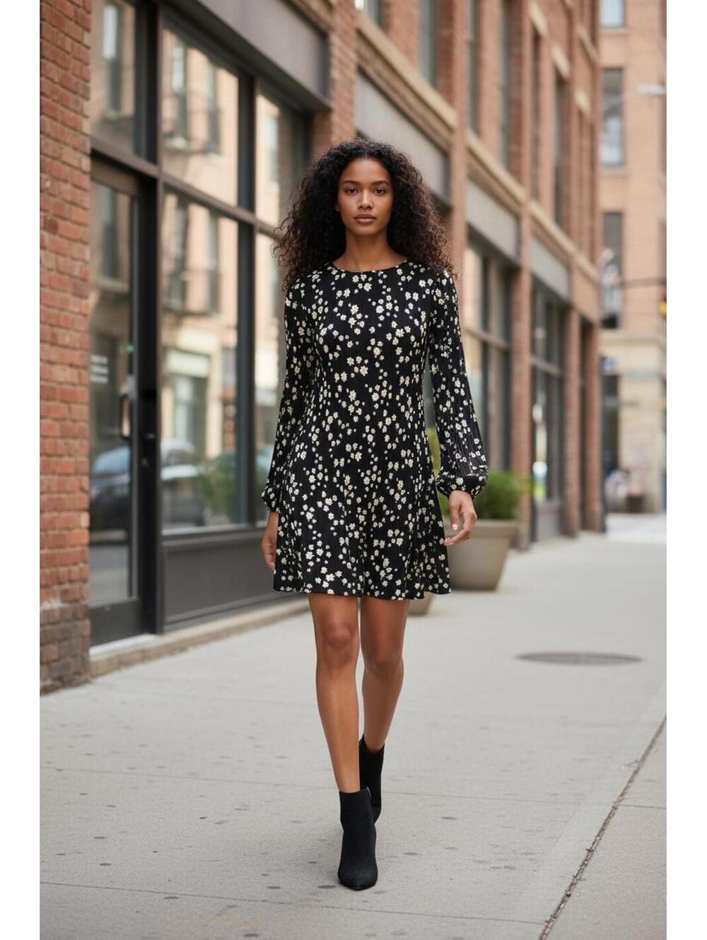 Maje Rockiz Daisy Print Pleated Floral Midi Size 1 (2-4)